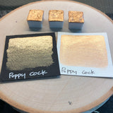 Poppycock gold watercolor paints half pan