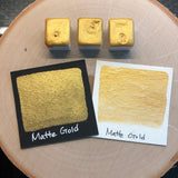 Matte gold watercolor paints half pans