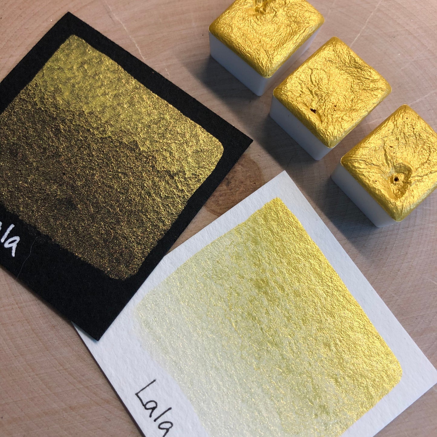 Lala yellow watercolor paints half pan Discontinued