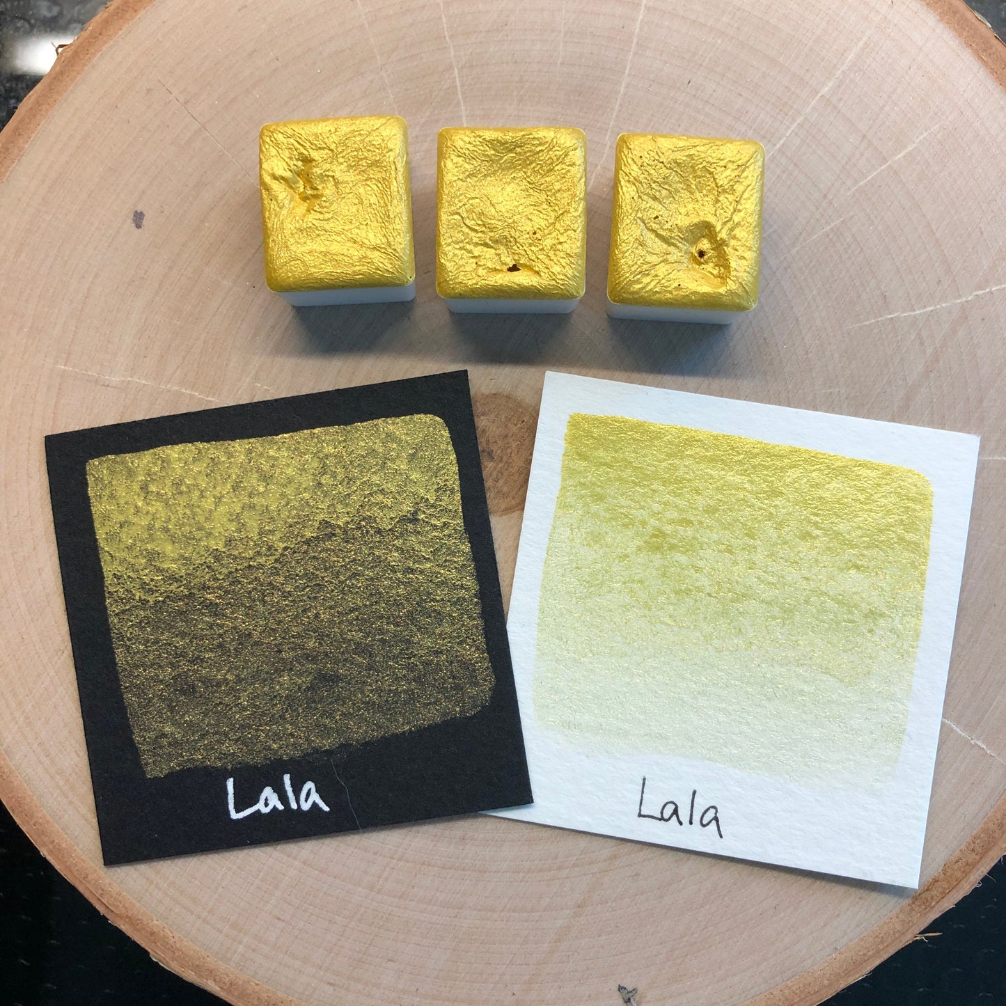 Lala yellow watercolor paints half pan Discontinued