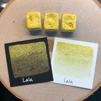 Lala yellow watercolor paints half pan
