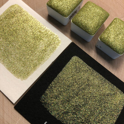 HG7 Holo Glitter Handmade watercolor paints holographic half pan