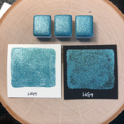 HG9 Holo Glitter Handmade watercolor paints holographic half pan