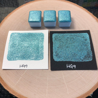 HG9 Holo Glitter Handmade watercolor paints holographic half pan