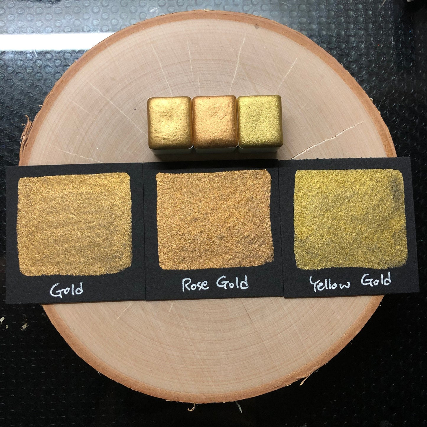 Rose Gold Extra fine watercolor paints half pan
