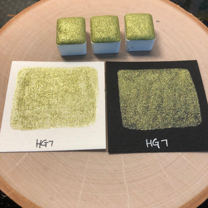 HG7 Holo Glitter Handmade watercolor paints holographic half pan