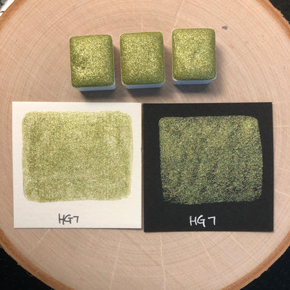 HG7 Holo Glitter Handmade watercolor paints holographic half pan