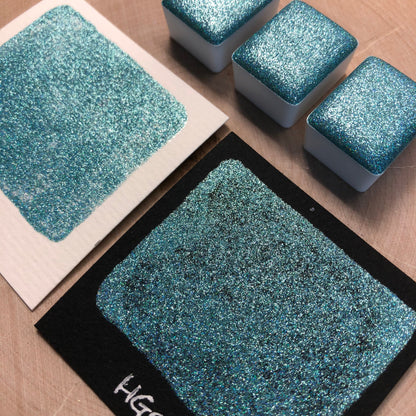 HG9 Holo Glitter Handmade watercolor paints holographic half pan