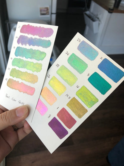 Pearl CS Half set (23 to 28)Handmade color shift watercolor paints half pans