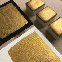 Gold Extra fine watercolor paints half pans