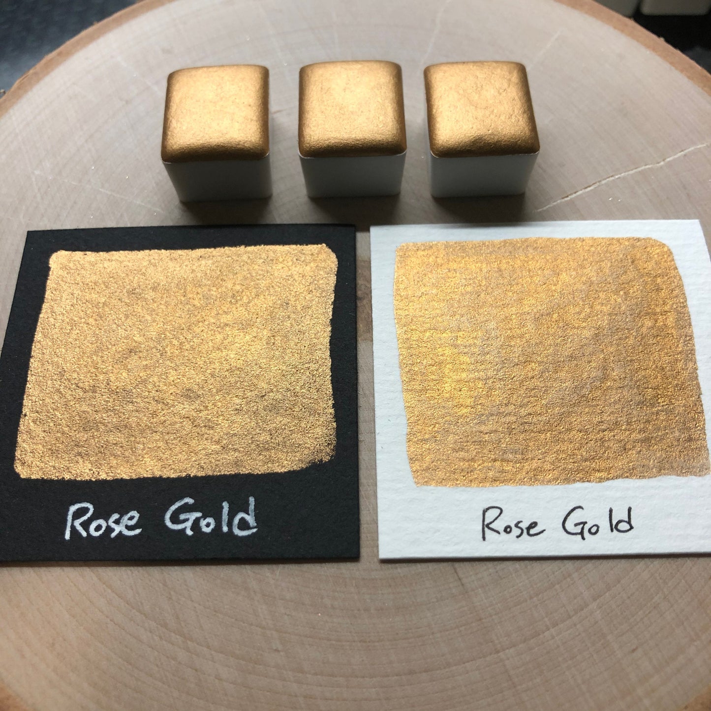 Rose Gold Extra fine watercolor paints half pan