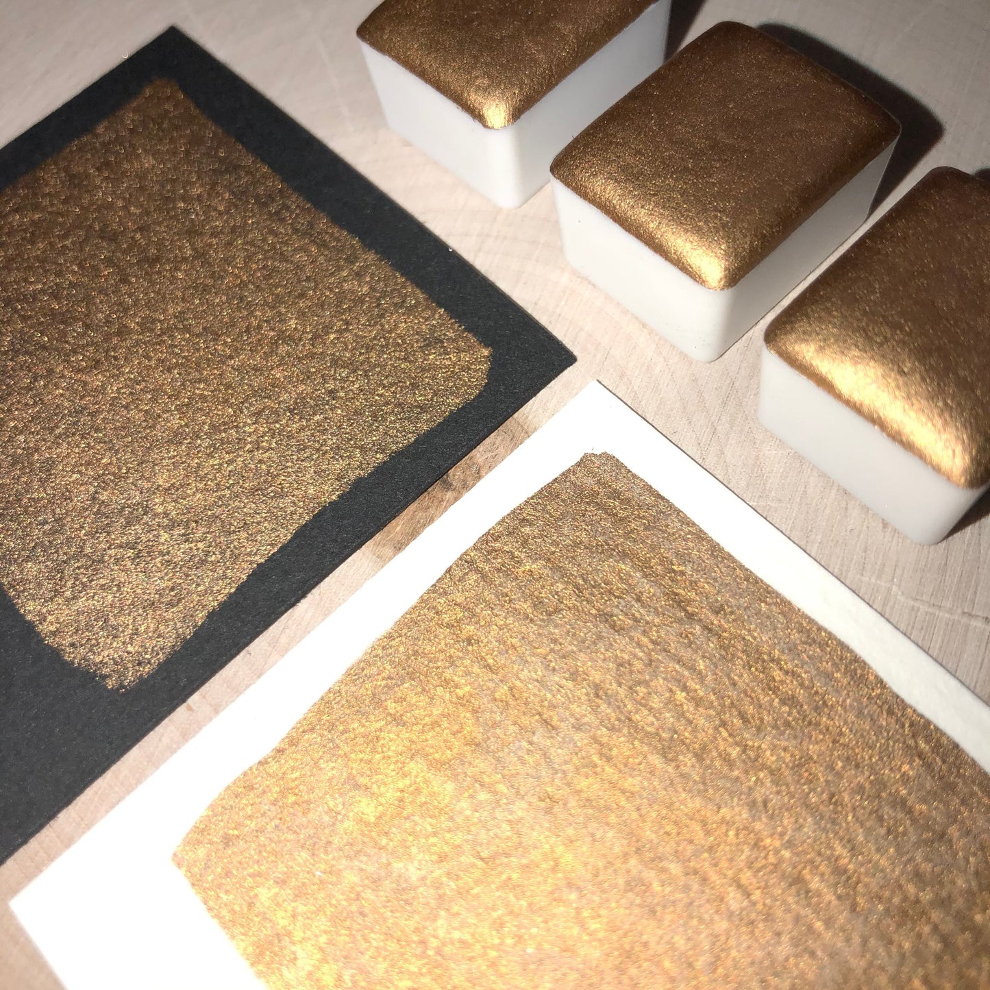 Rose Gold Extra fine watercolor paints half pan
