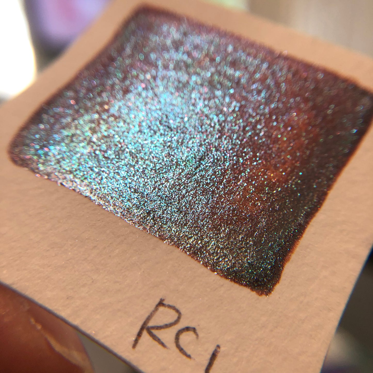 RC 1 Chameleon color shift glitter pigments watercolor paint half pan