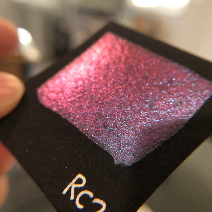 RC 2 Chameleon color shift glitter pigments watercolor paint half pan