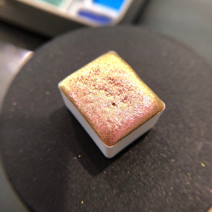 RC 7 Chameleon color shift glitter pigments watercolor paint half pan