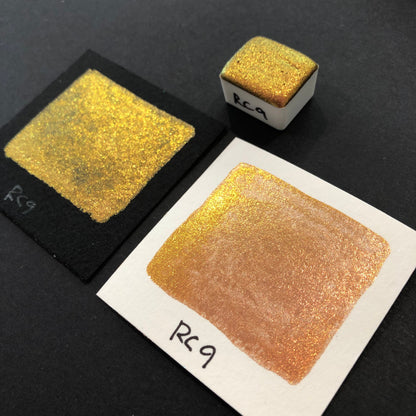 RC 9 Chameleon color shift glitter pigments watercolor paint half pan