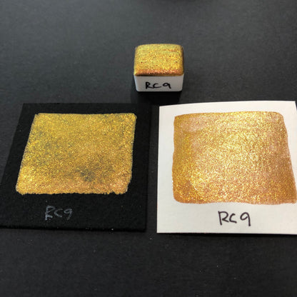 RC 9 Chameleon color shift glitter pigments watercolor paint half pan