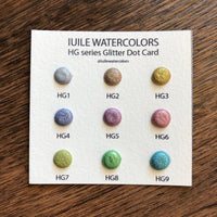 HG Dot Card Tester Sampler Watercolor Shimmer Glittery Paints