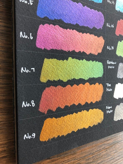 Button Number Set Handmade Color shift Chrome Watercolor Paint