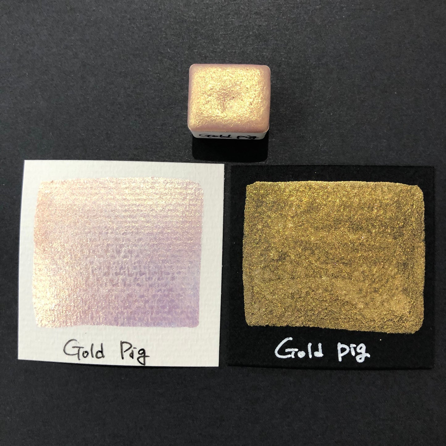 Gold Pig pink gold watercolor paints Half pans