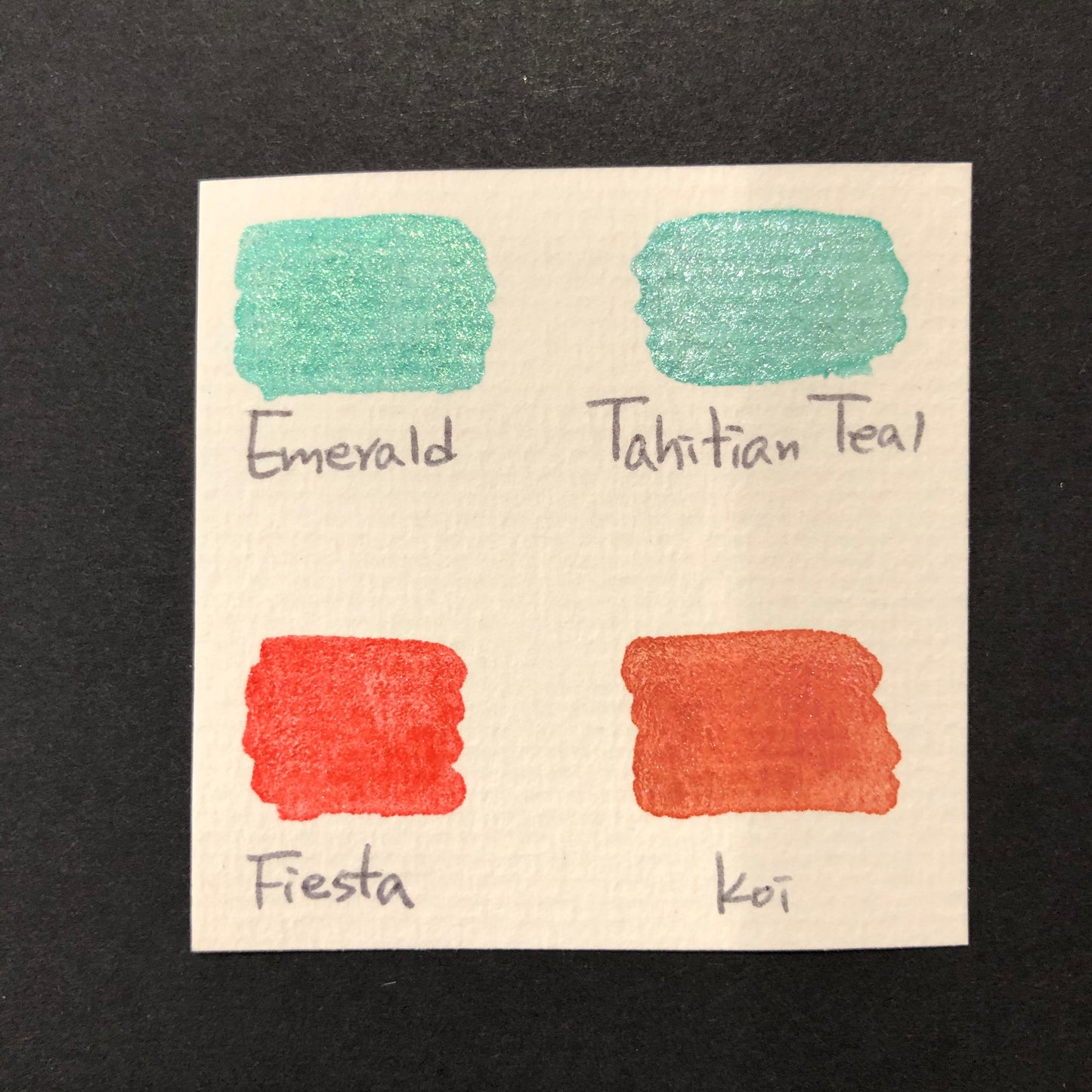 Emerald teal watercolor paints Half pan