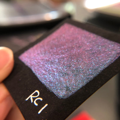 RC 1 Chameleon color shift glitter pigments watercolor paint half pan