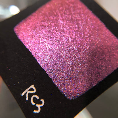 RC 3 Chameleon color shift glitter pigments watercolor paint half pan