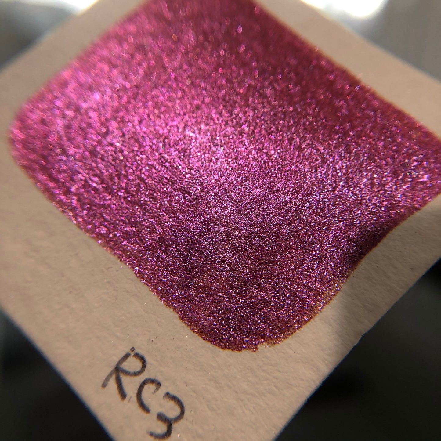 RC 3 Chameleon color shift glitter pigments watercolor paint half pan