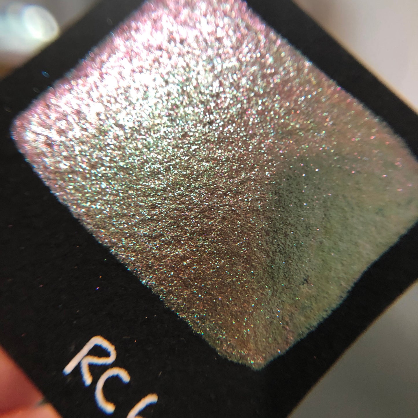 RC 6 Chameleon color shift glitter pigments watercolor paint half pan