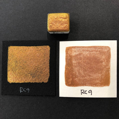 RC 9 Chameleon color shift glitter pigments watercolor paint half pan