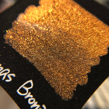 Bronze Christmas Chrome watercolor paint half pan