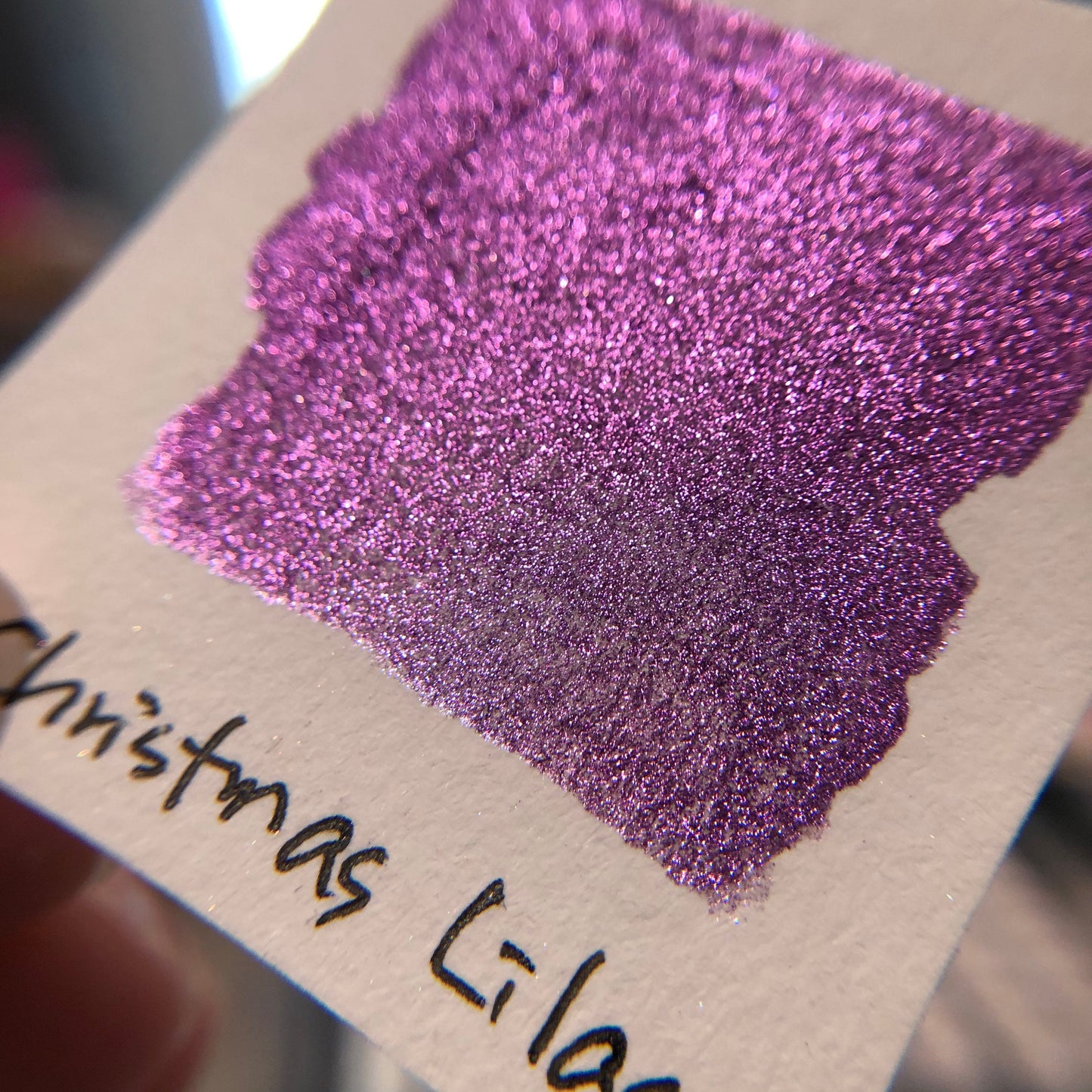 Lilac Christmas Chrome watercolor paint half pan