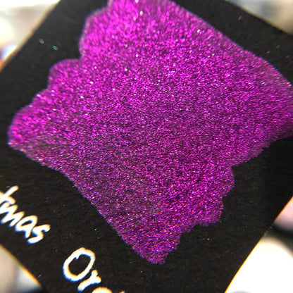 Orchid Christmas Chrome watercolor paint half pan