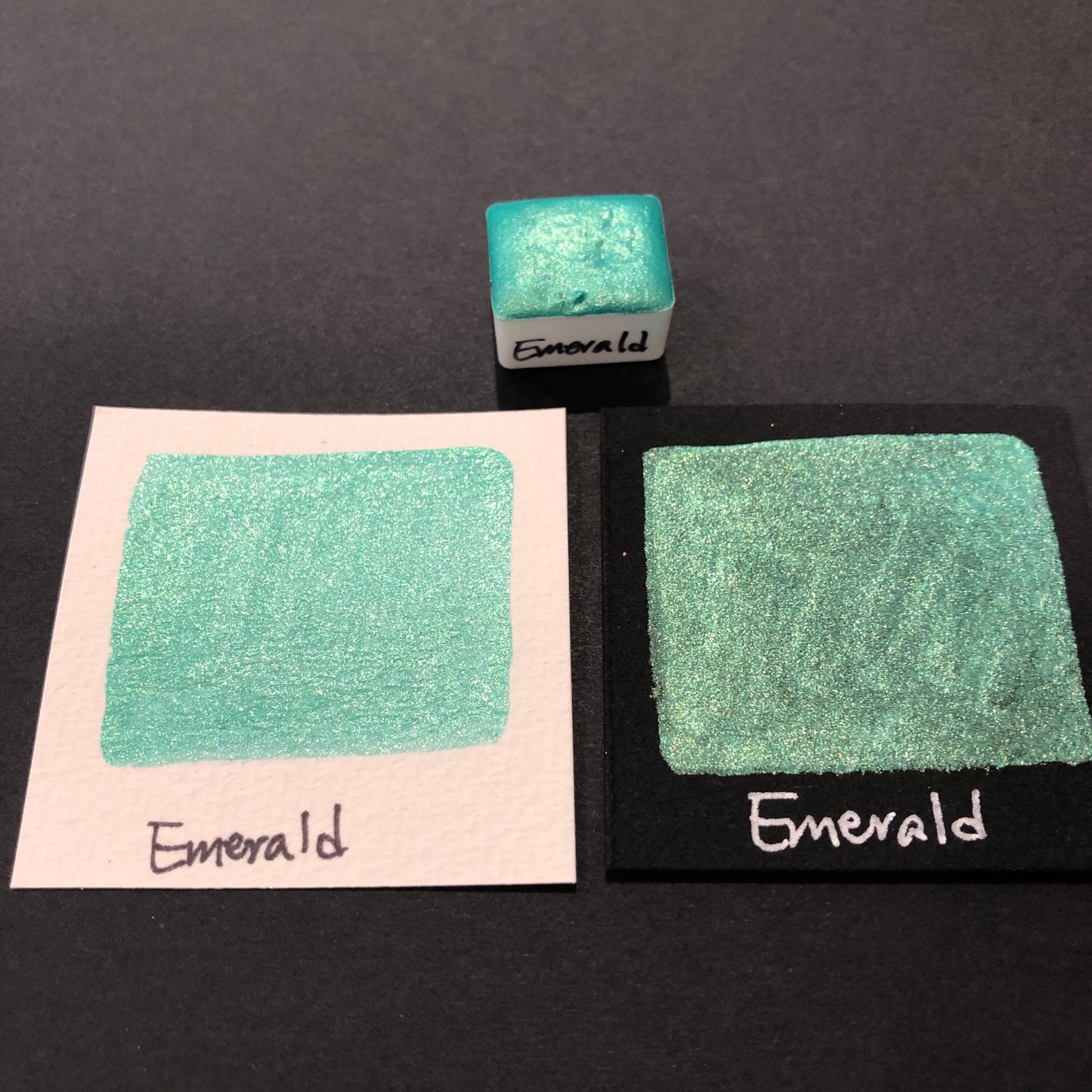 Emerald teal watercolor paints Half pan