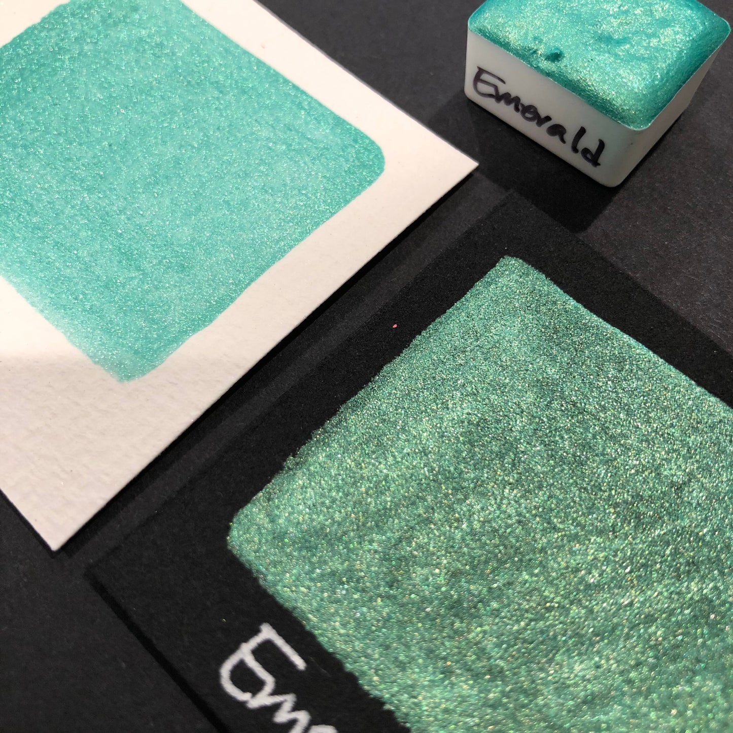 Emerald teal watercolor paints Half pan