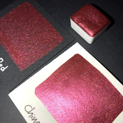 China Red watercolor paints half pans