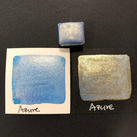 Azure blue watercolor paints Half pan