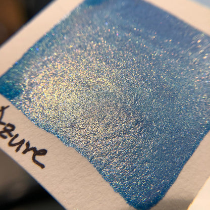 Azure blue watercolor paints Half pan