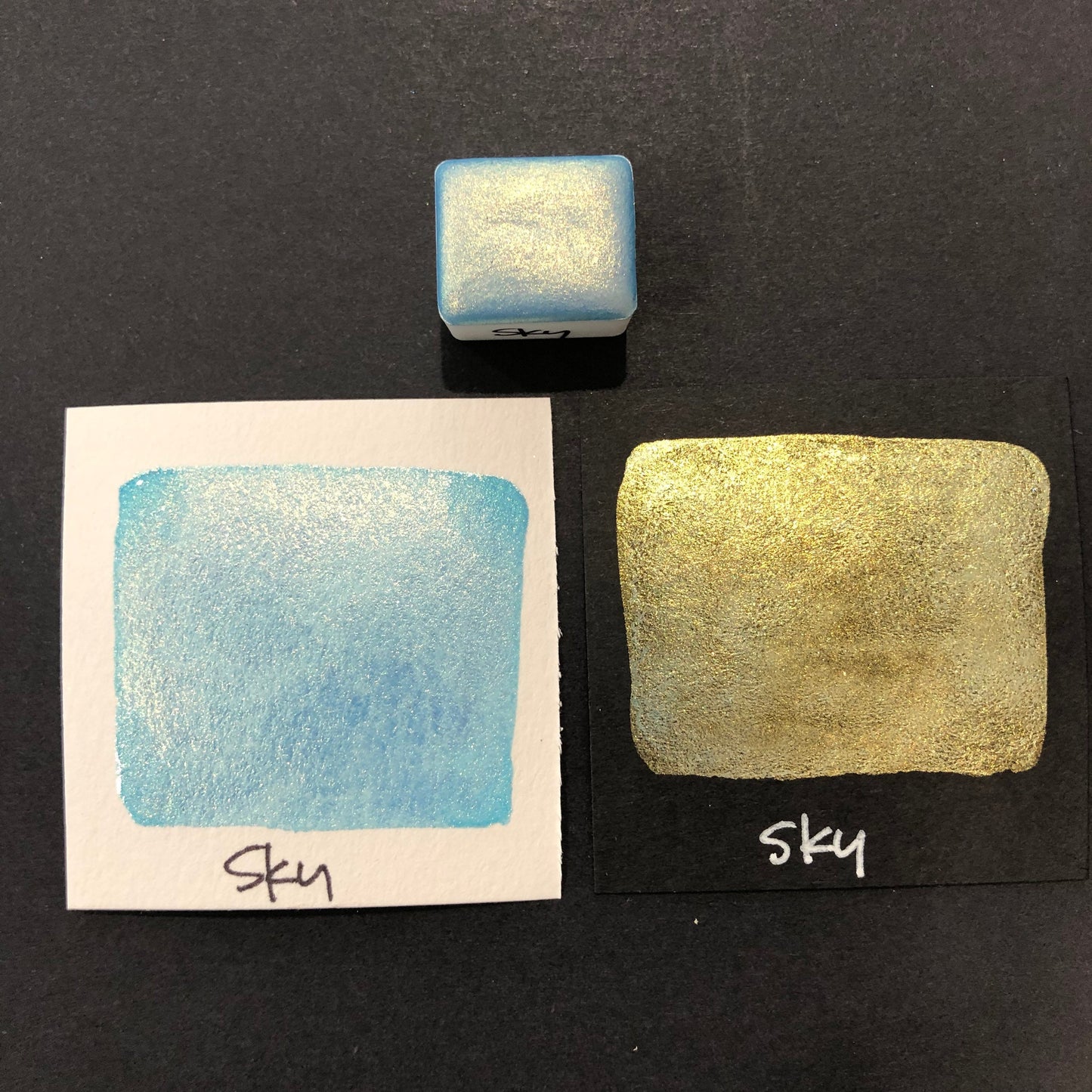 Sky watercolor blue paints Half pans