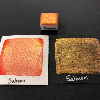 Salmon Orange watercolor paints Half pans