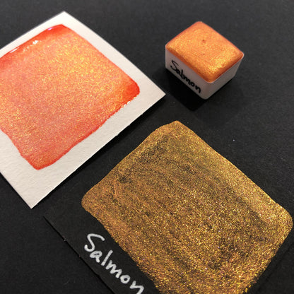 Salmon Orange watercolor paints Half pans