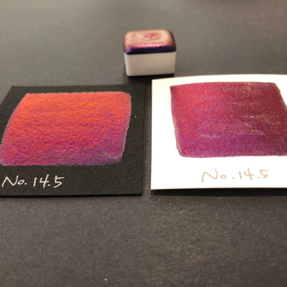 No. 14.5 Shiny handmade colorshift watercolor paints Half pan