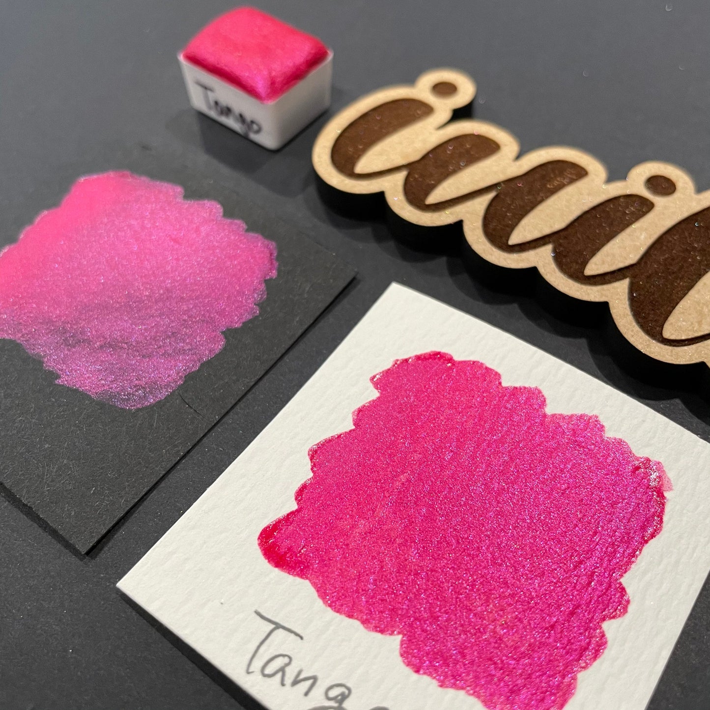 Tango pink watercolor paints Half pans