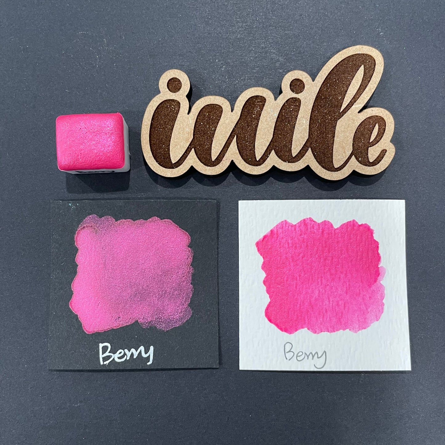 Berry pink watercolor paints Half pans