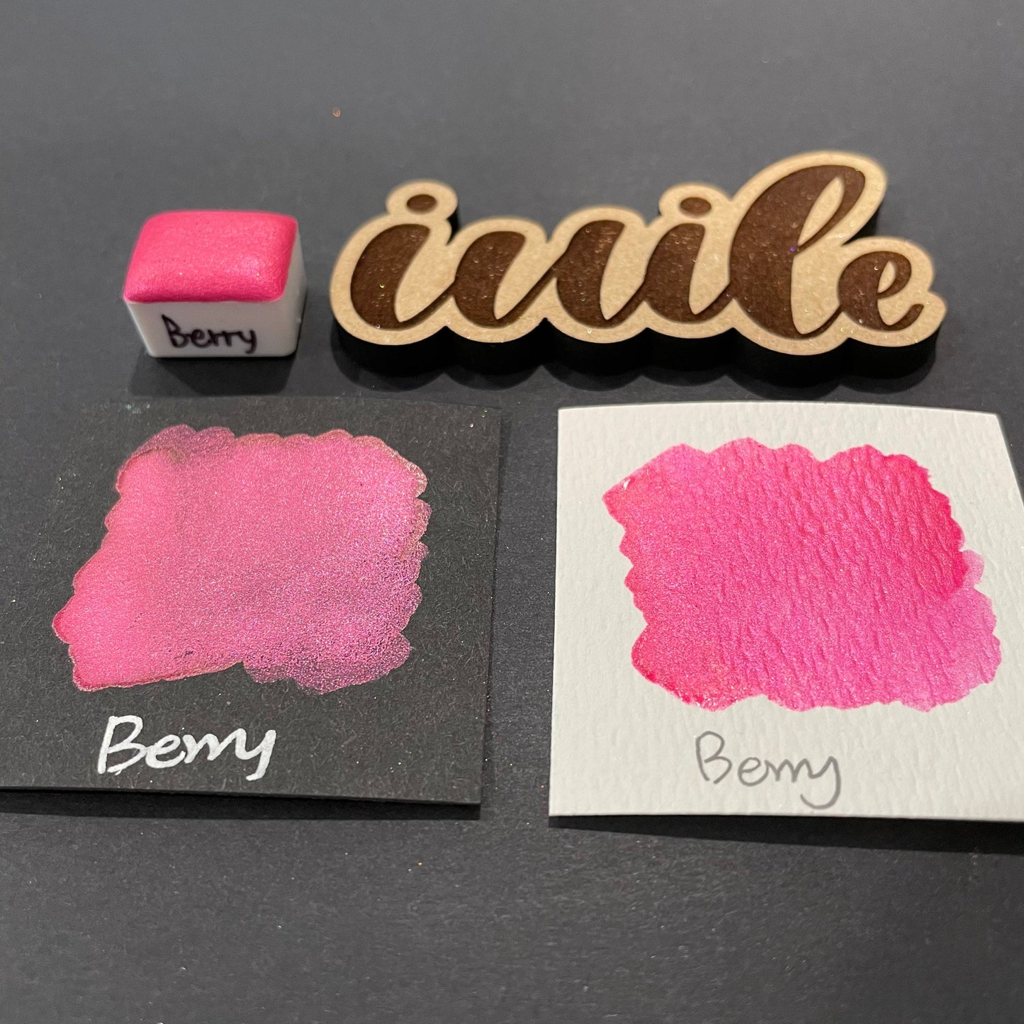 Berry pink watercolor paints Half pans