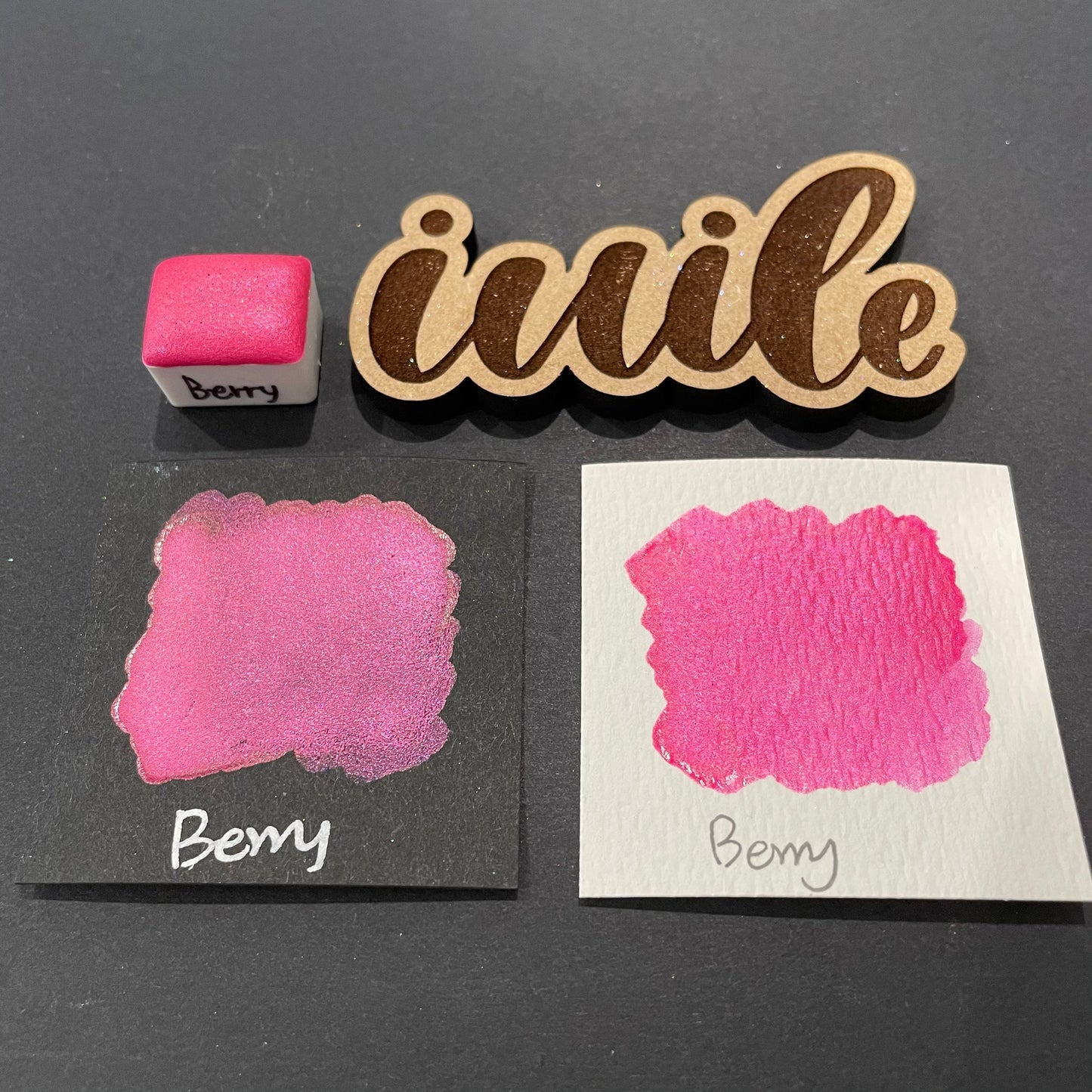 Berry pink watercolor paints Half pans