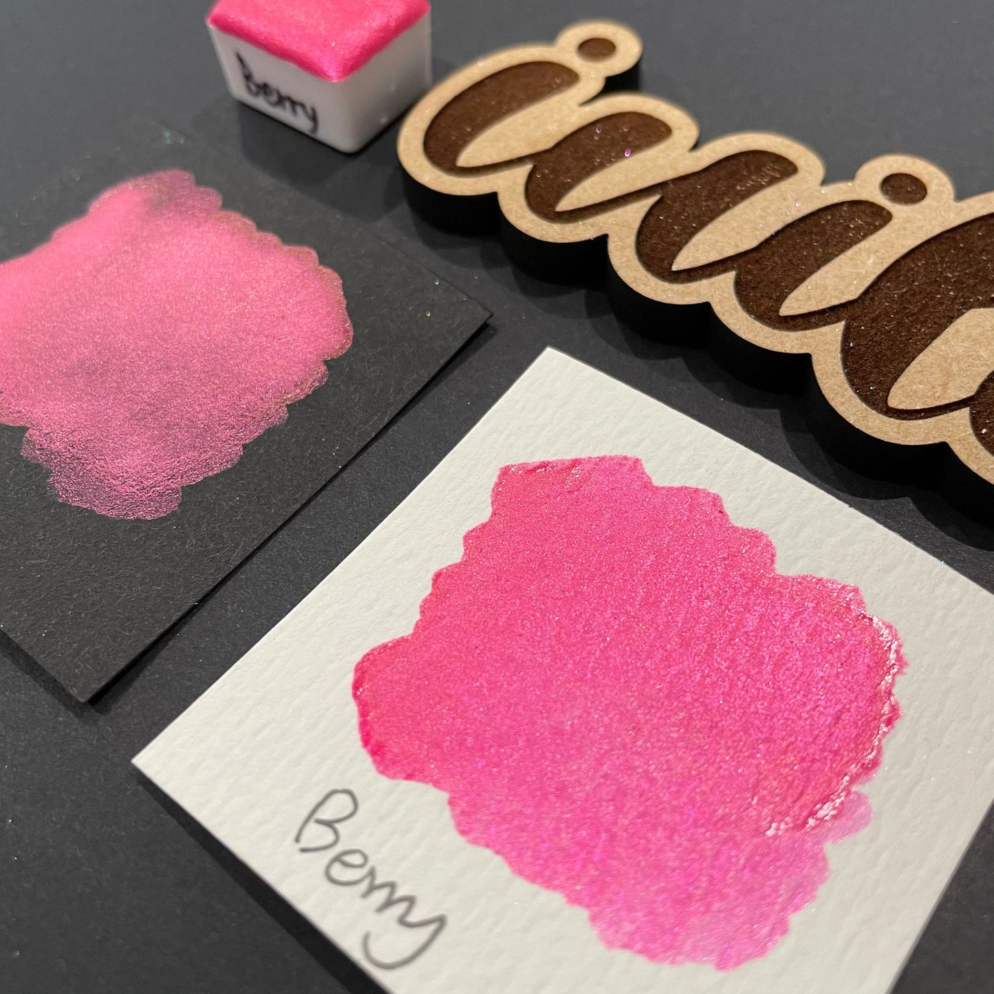 Berry pink watercolor paints Half pans