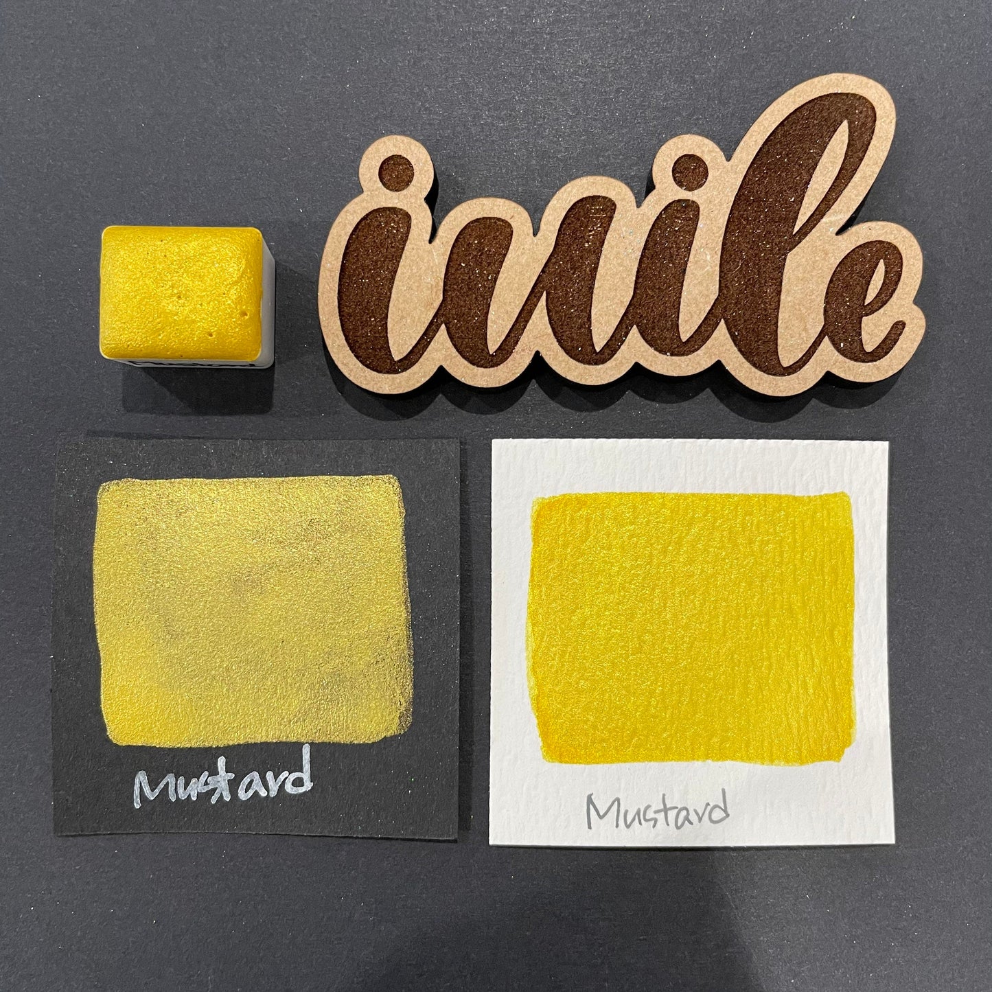 Mustard yellow watercolor paints Half pans