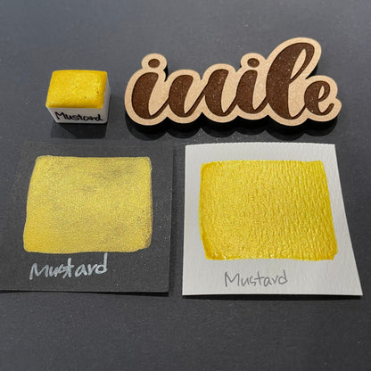 Mustard yellow watercolor paints Half pans