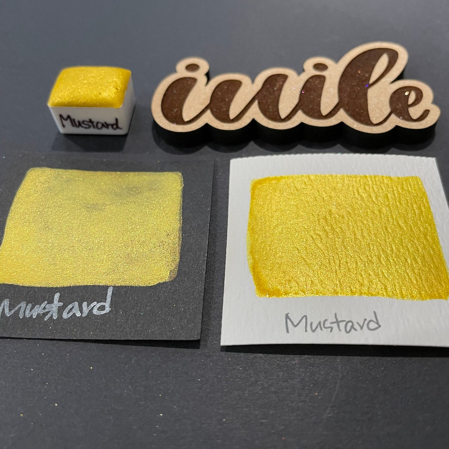 Mustard yellow watercolor paints Half pans